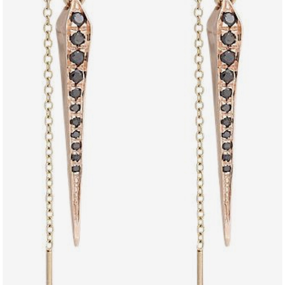 Rose Gold Spike Threader Earring